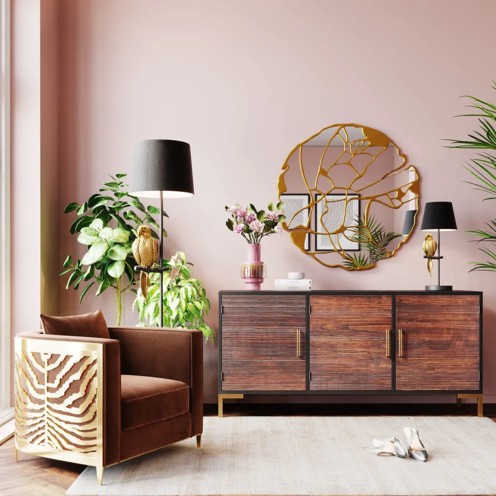 Spiegel Pieces Goud Ø100cm