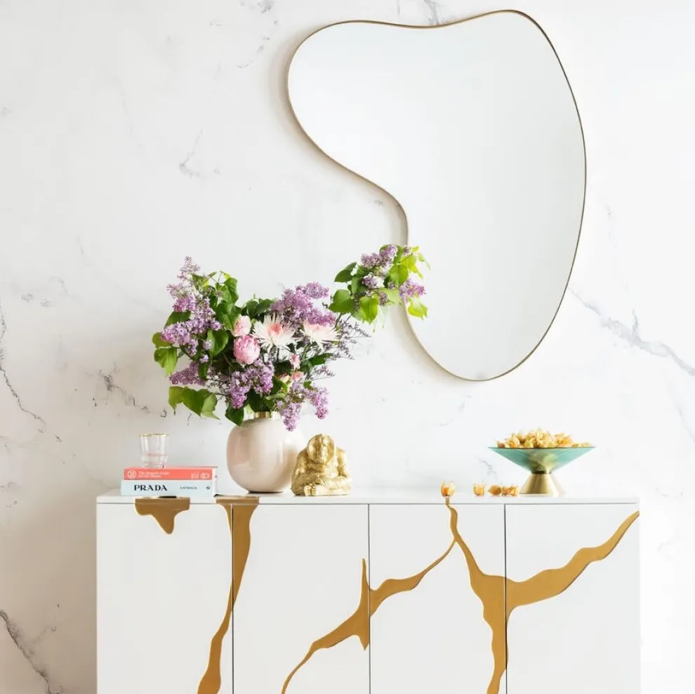 Spiegel Shape Messing 110x120cm