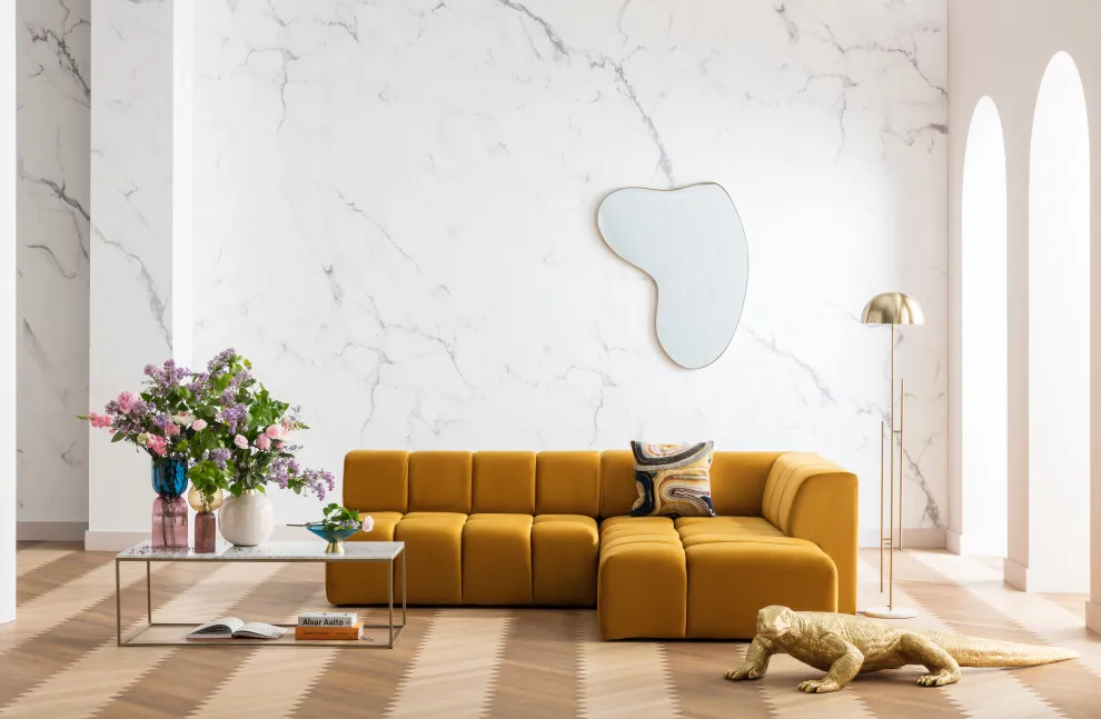 Spiegel Shape Messing 110x120cm