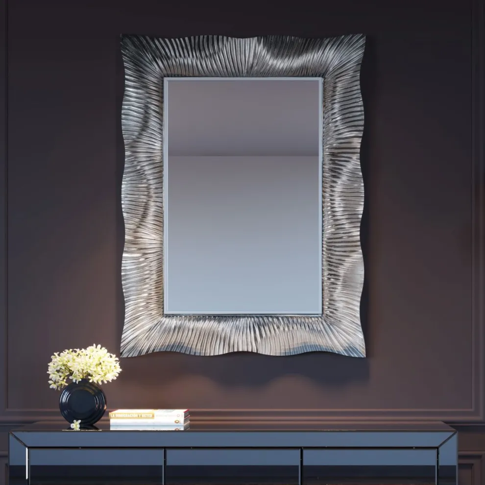 Spiegel Wavy Zilver 94x124cm