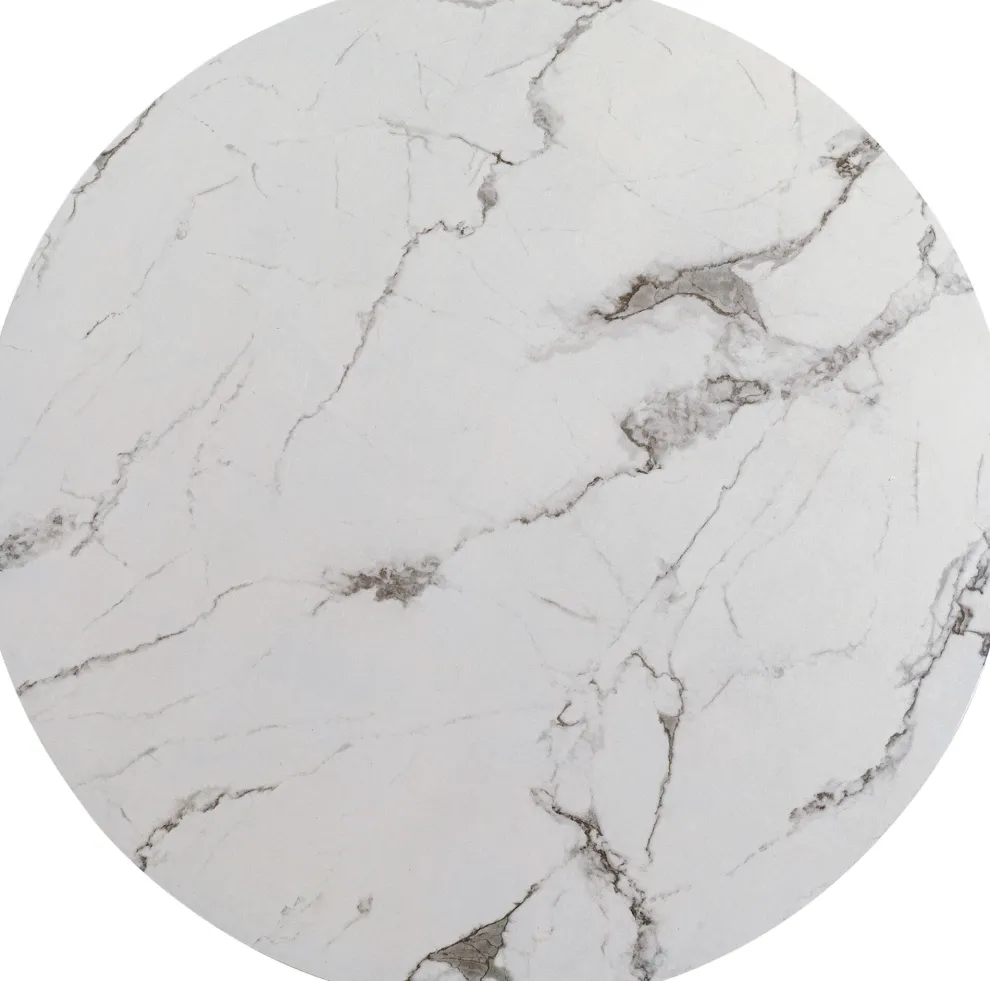 Tafelblad Schickeria Marble Print White Ø110cm
