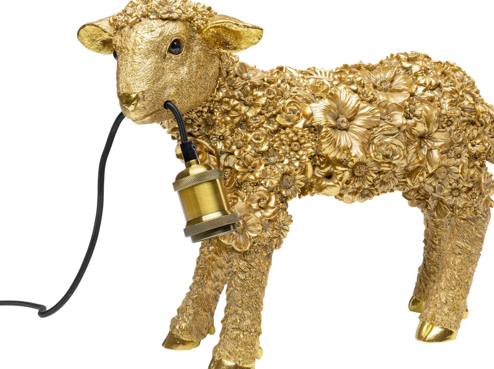 Tafellamp Animal Flower Sheep Gold 36cm