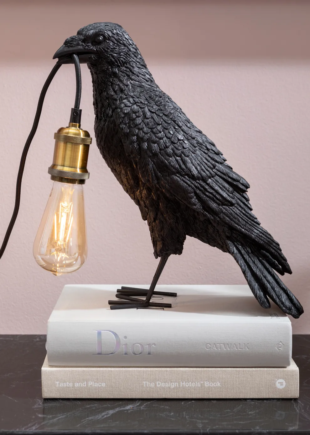 Tafellamp Animal Kraai Mat Zwart
