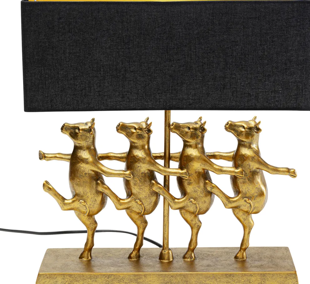 Tafellamp Dancing Cows Zwart