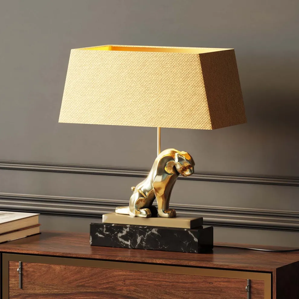 Tafellamp Geometric Leopard Brown 36cm