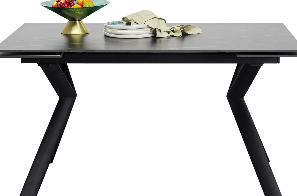 Uitschuifbare Eettafel Xenia Black 140(30+30)x80cm