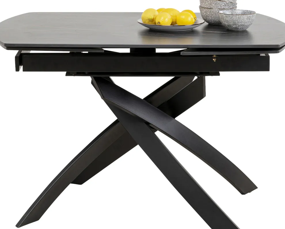 Uitschuiftafel Twist Black 120(30+30)x90cm