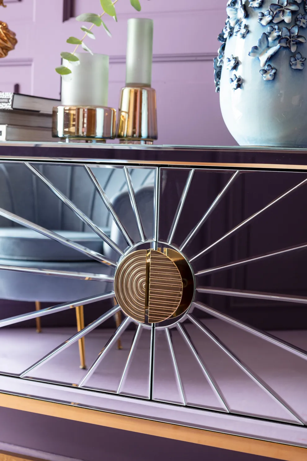 Vaas Butterflies Lichtblauw 35cm