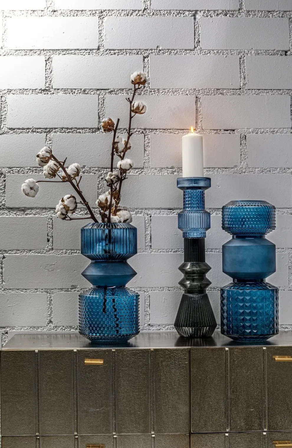 Vaas Marvelous Duo Blauw 42cm