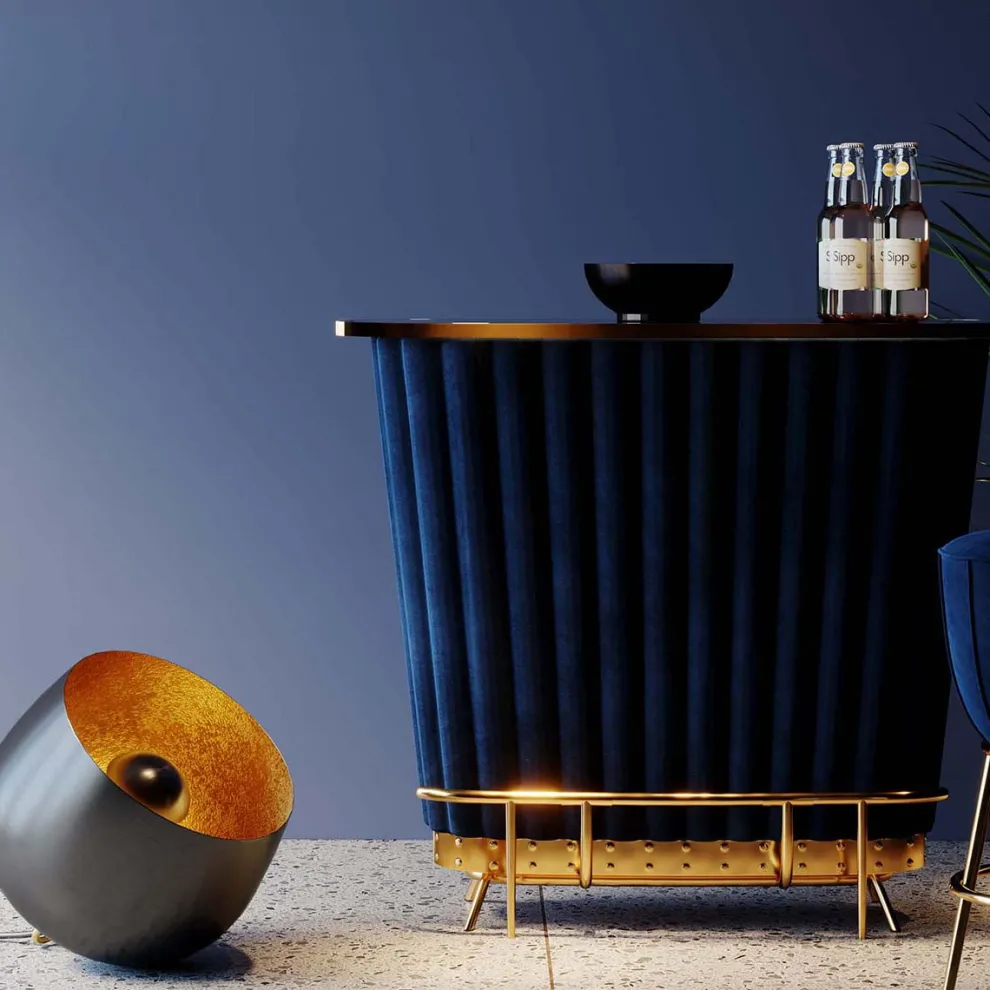 Vloerlamp Apollon Smooth Black Ø50cm