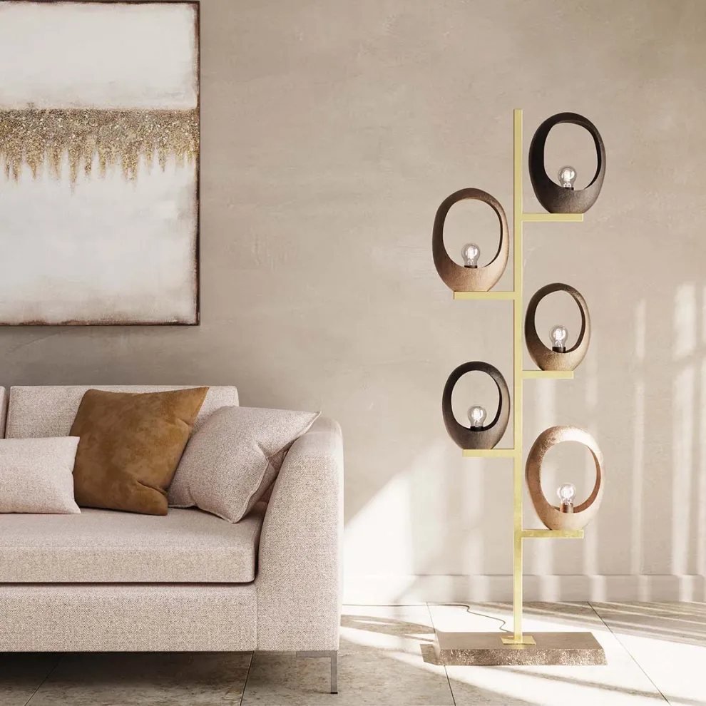 Vloerlamp Five Loops 173cm