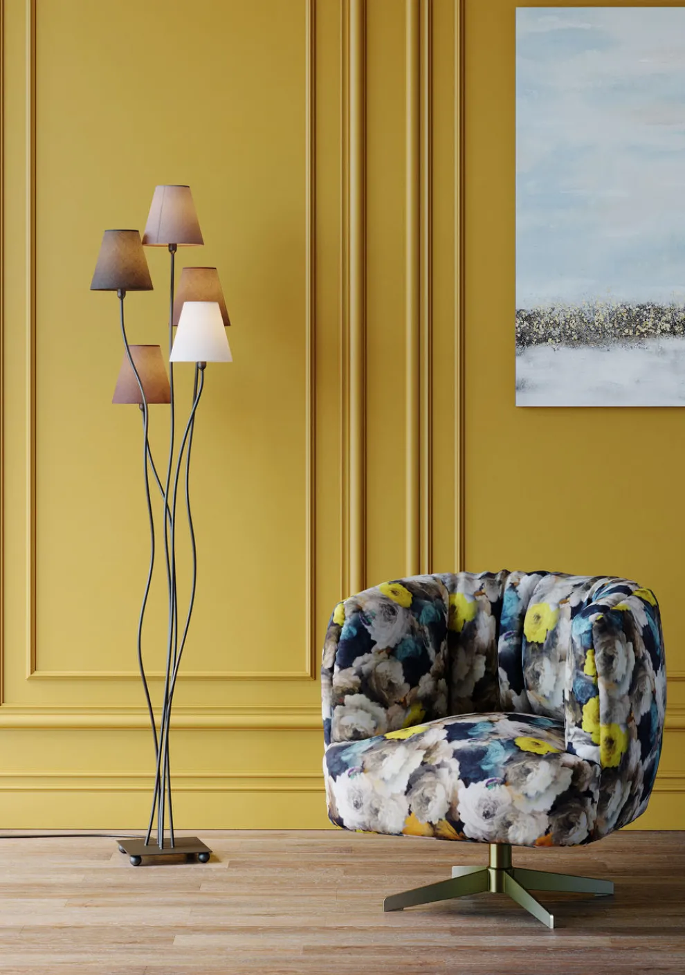 Vloerlamp Flexible Mocca Vijf