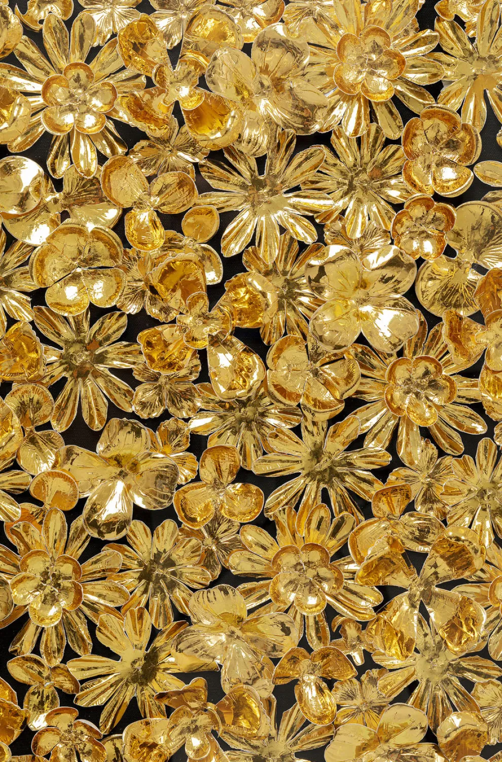 Wanddecoratie Gold Flower 80x80cm