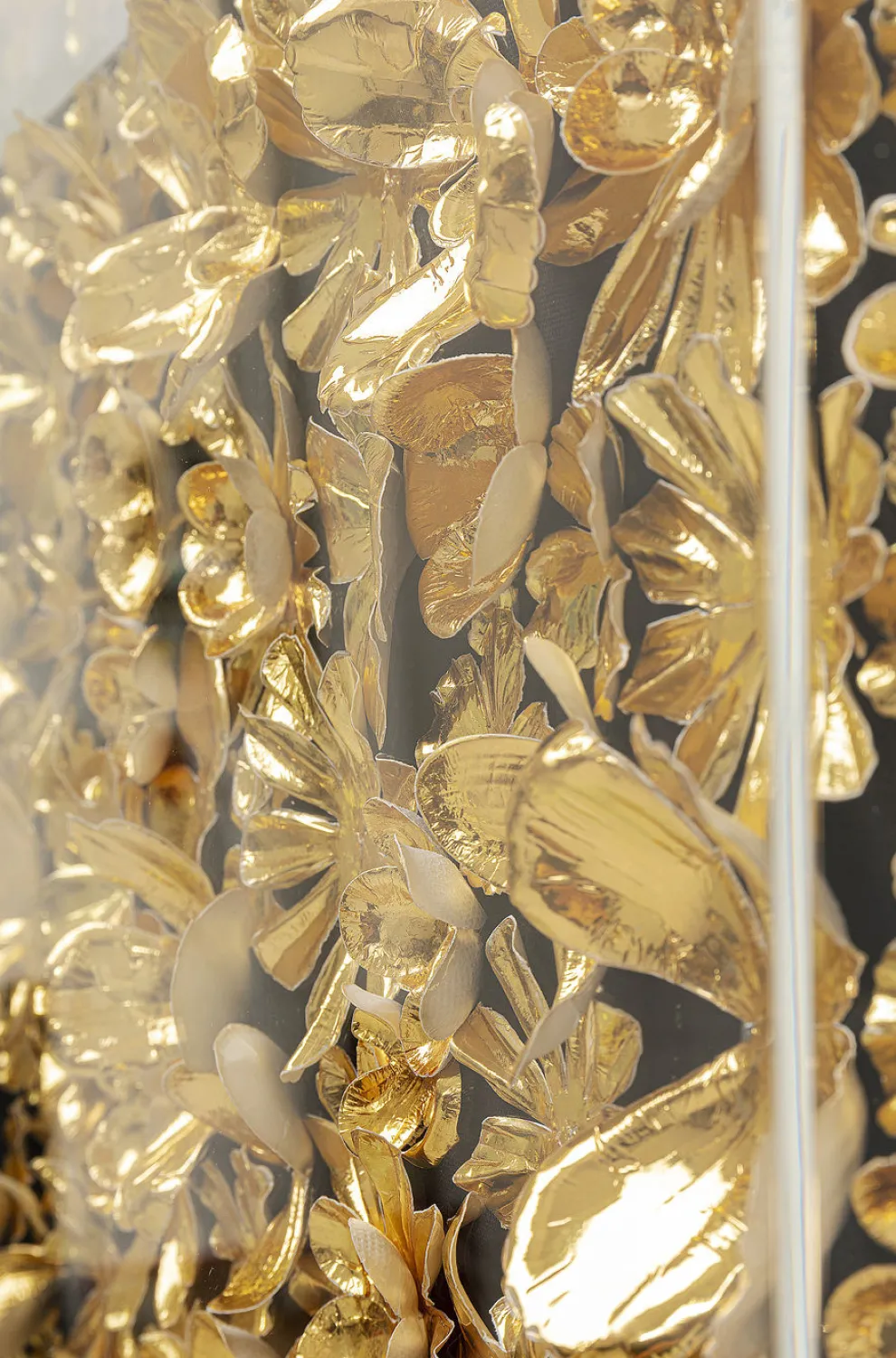 Wanddecoratie Gold Flower 80x80cm