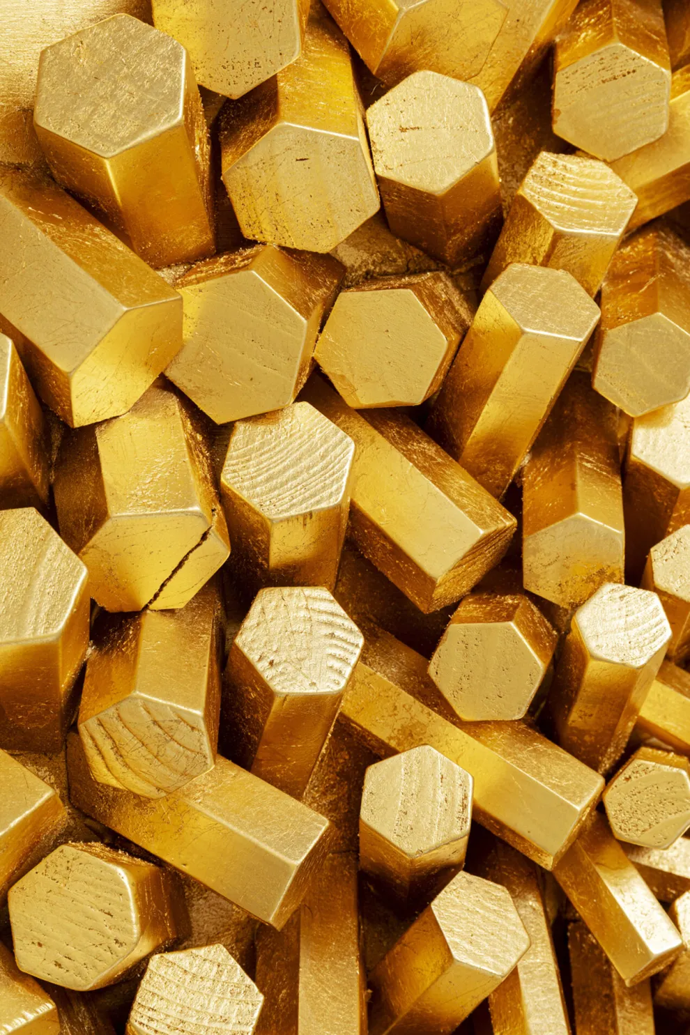 Wanddecoratie Mikado Gold 120x120cm