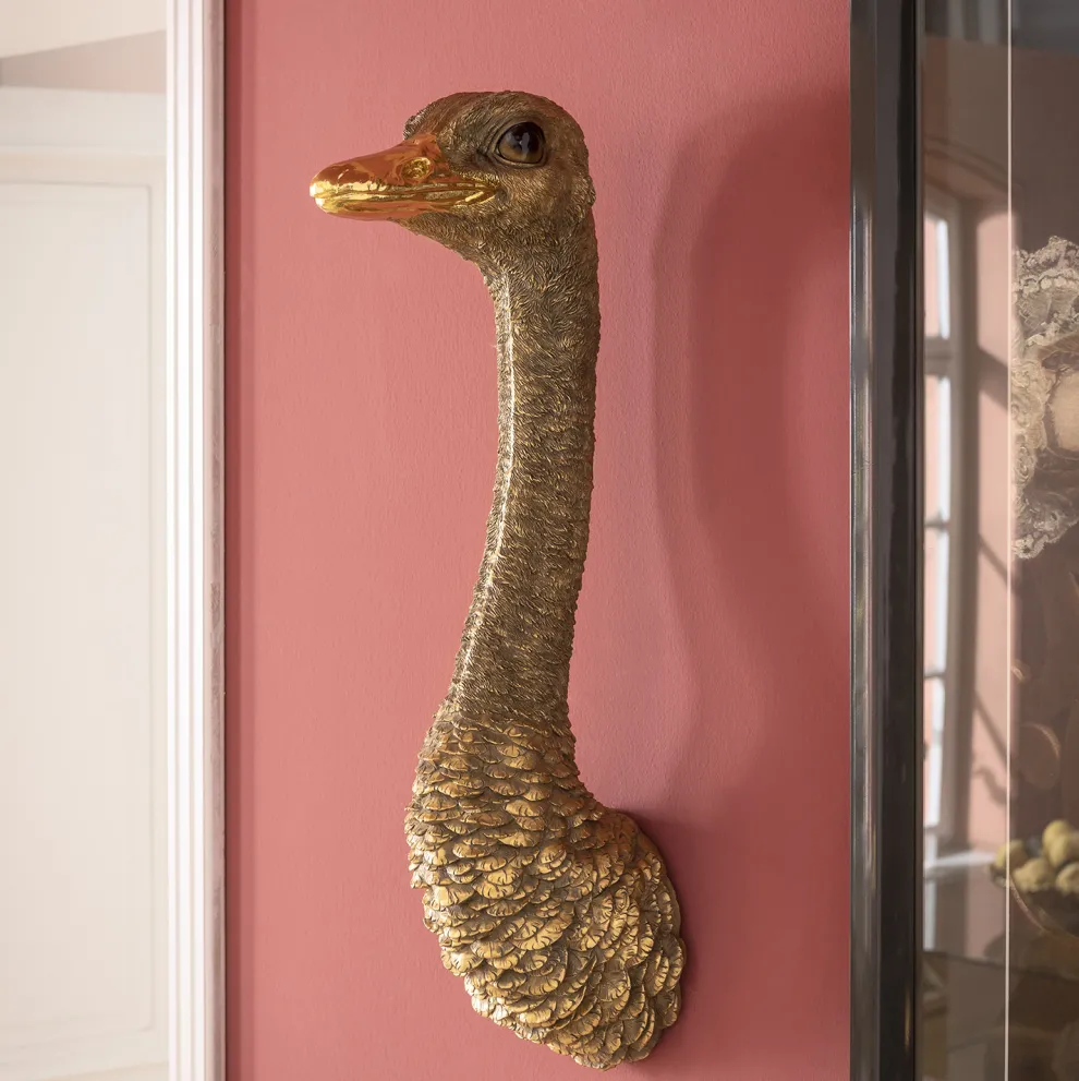 Wanddecoratie Ostrich Goud