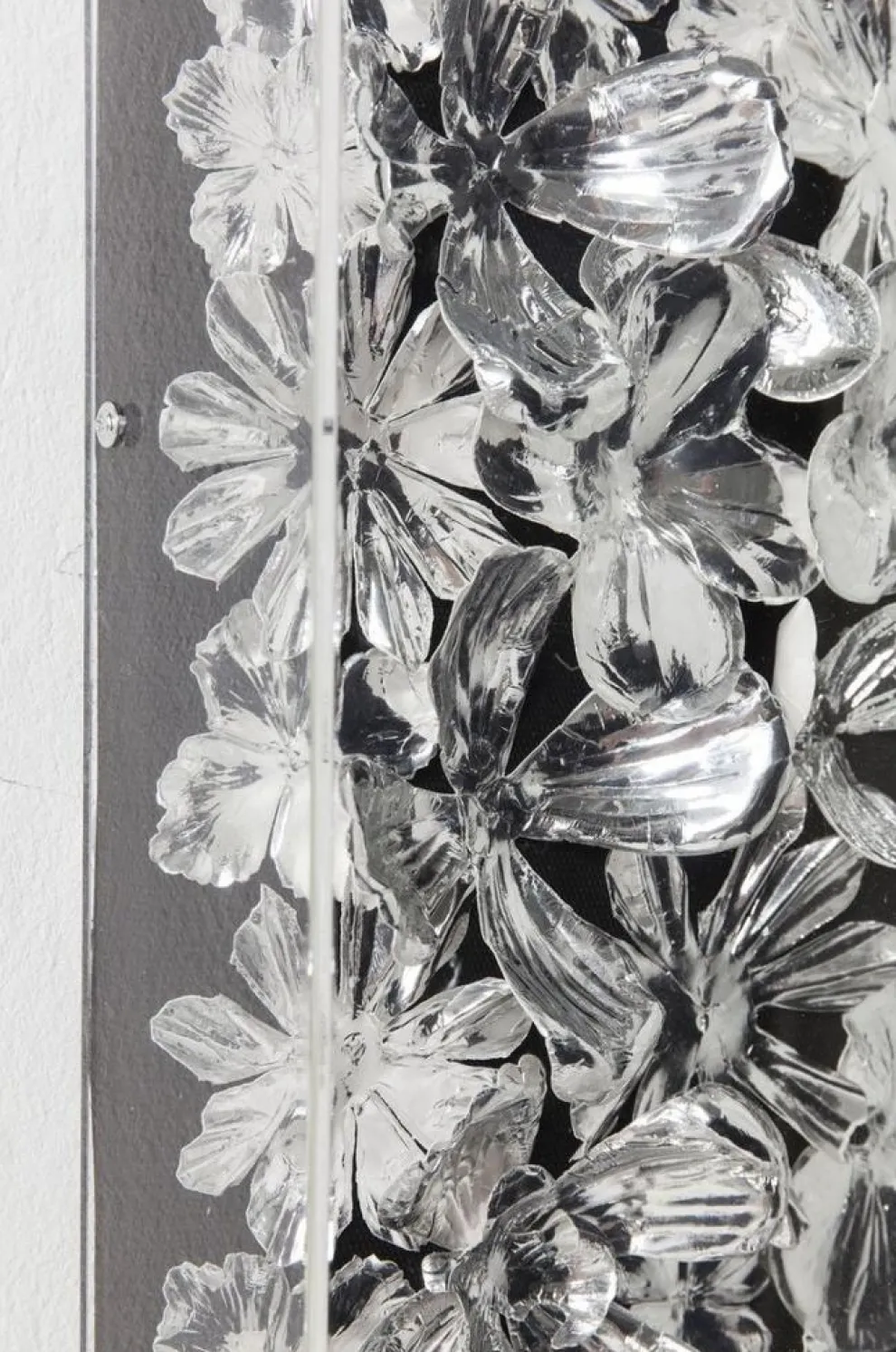 Wanddecoratie Silver Flower 100x100cm