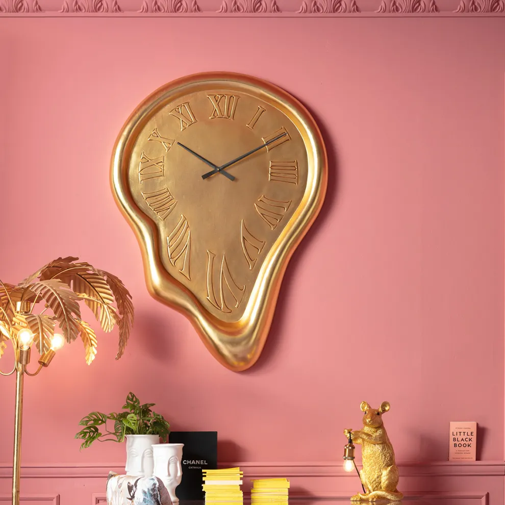 Wandklok Big Drop Gold 92x127cm