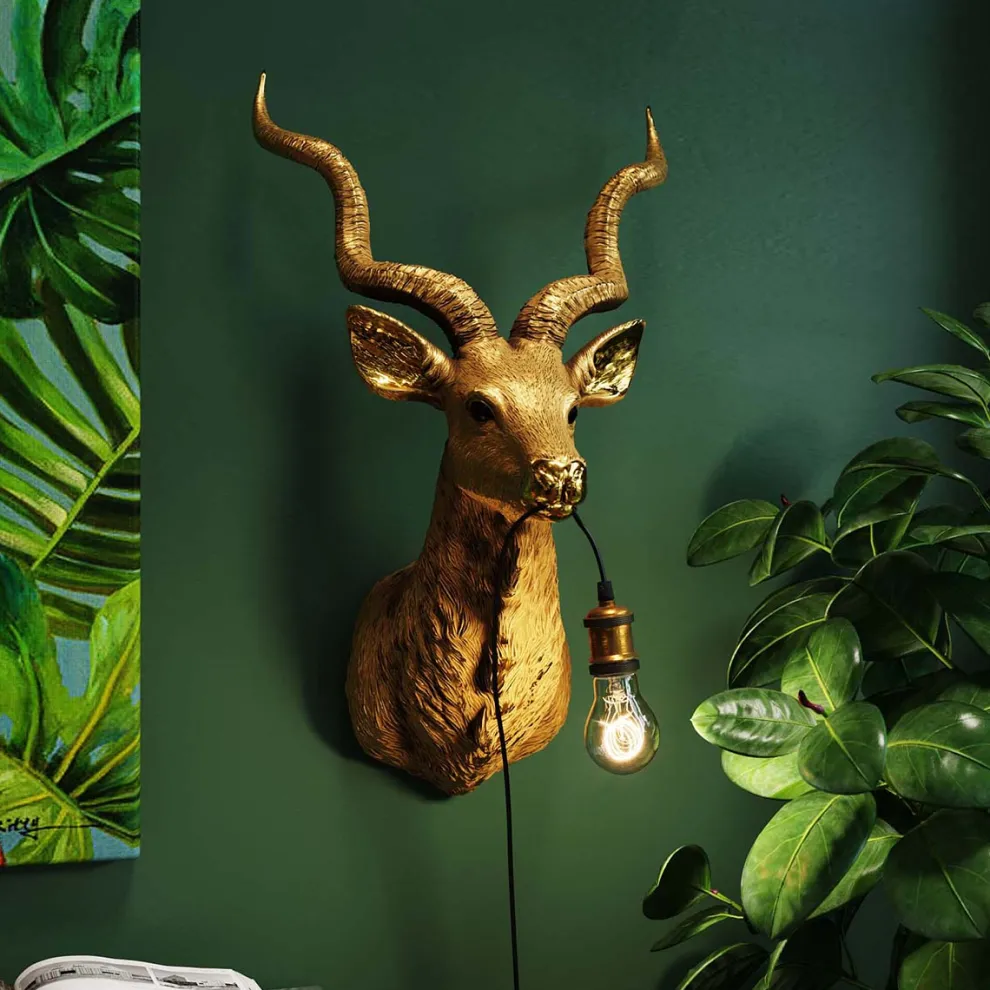 Wandlamp Animal Goat Gold 45x74cm