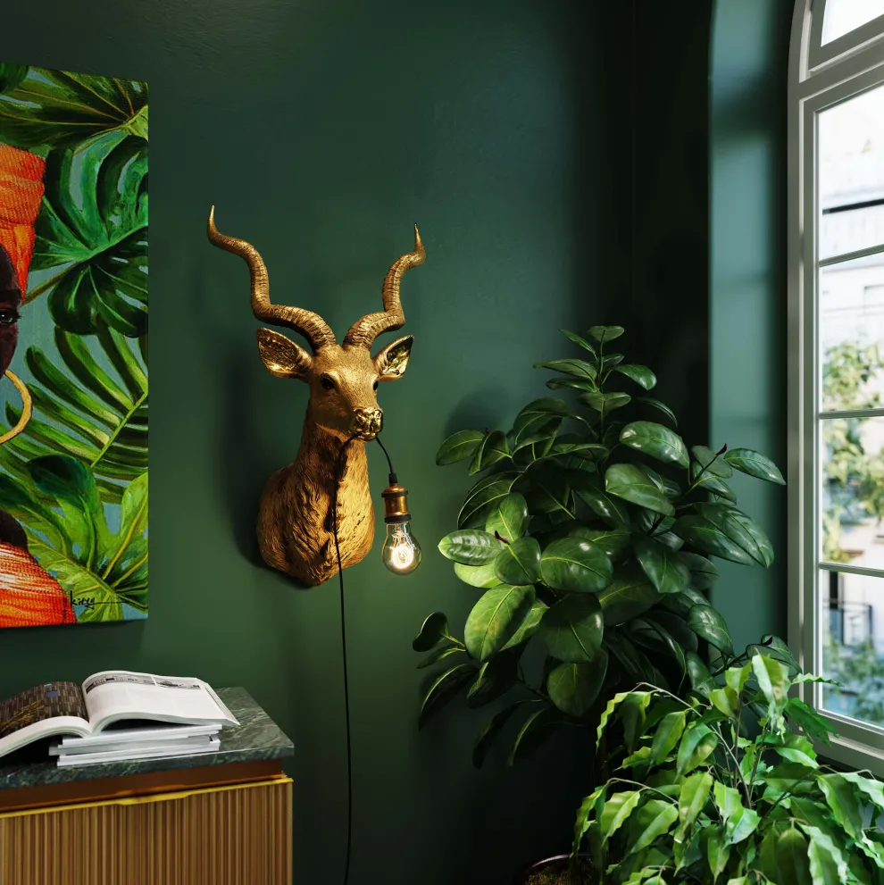 Wandlamp Animal Goat Gold 45x74cm